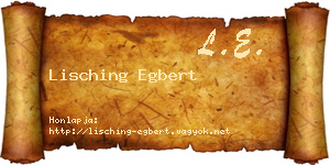 Lisching Egbert névjegykártya